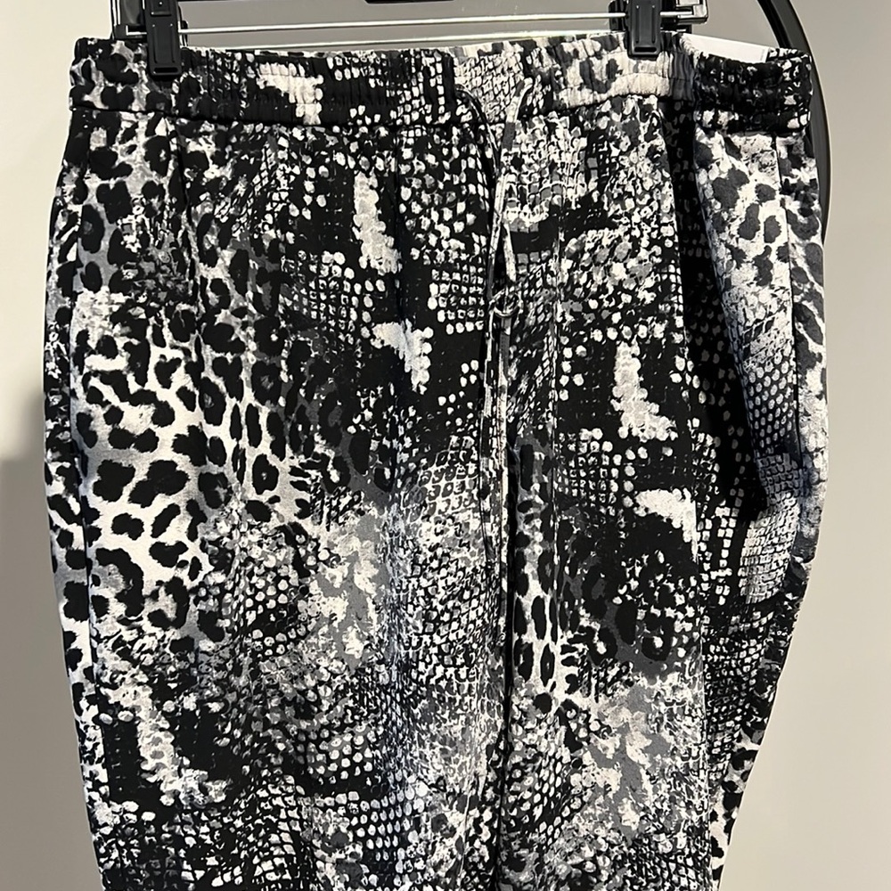 Black and white dress pant joggers